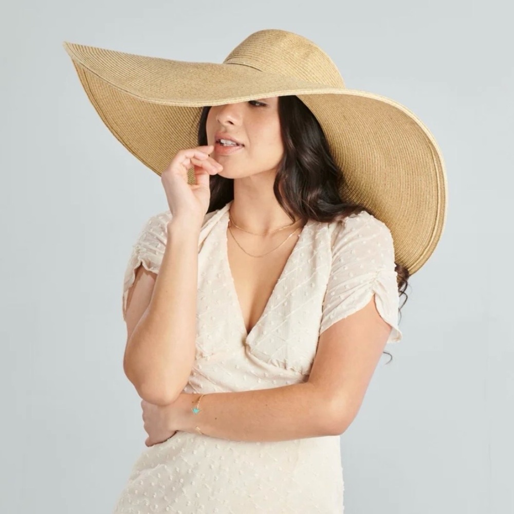 San Diego Hat Company Ultrabraid Floppy XL Brim Sun Hat Tan OS